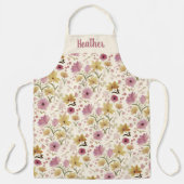 Tablier Cream Plum Watercolor Wildflower Custom Name (Recto)