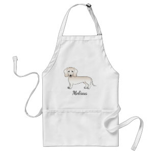 Tablier Cream Smooth Coat Dachshund Dessin Chien avec nom