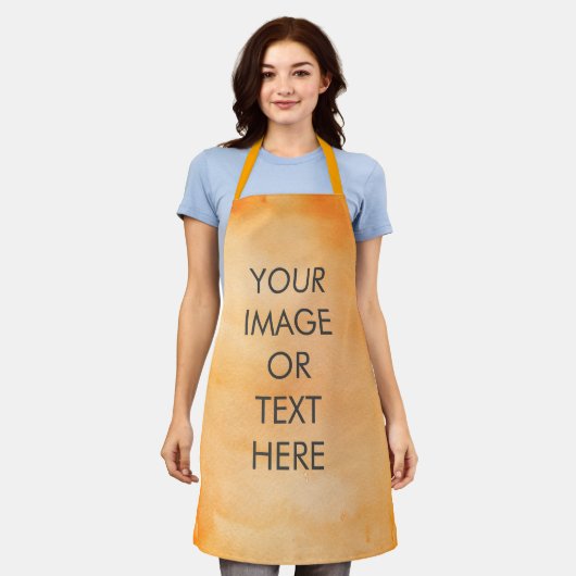 Tablier Create Your Own text watercolour orange Apron (Porté)