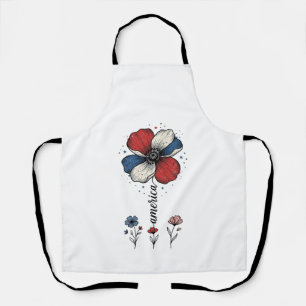 Tablier Création vectorielle florale patriotique vintage d