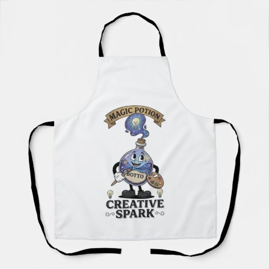 Tablier Creative Spark Magic Potion Retro Artist Mascot (Recto)