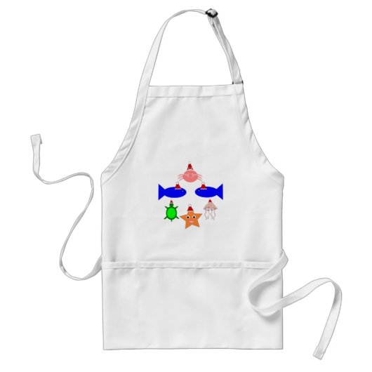 Tablier Créatures de la mer de Noël (Devant)