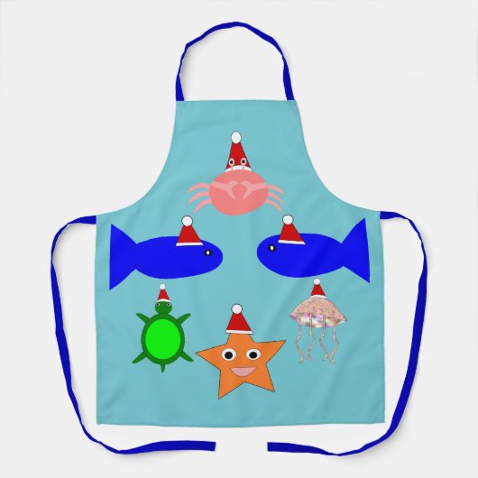 Tablier Créatures de la mer de Noël (Recto)