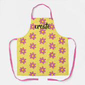 Tablier Créer Fun Floral Jaune Rose Apron (Recto)