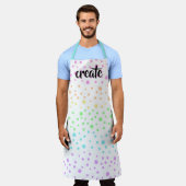 Tablier "Créer" Pastel Arc-en-ciel Pois Apron (Porté)