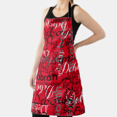 Tablier Créer une typographie de nom personnalisée rouge (Insitu)