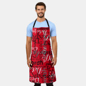 Tablier Créer une typographie de nom personnalisée rouge (Porté)