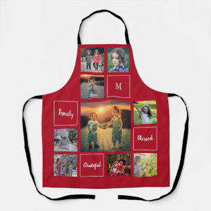 Tablier Créez votre propre collage photo famille monogram