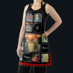 Tablier Créez votre propre monogramme de collage photo de<br><div class="desc">Créez votre propre tablier de collage photo de famille. Ajoutez vos propres photos,  monogramme et texte et créez un tablier en plastique noir et bison très personnel et unique.</div>