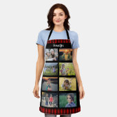 Tablier Créez votre propre nom de collage photo de famille (Porté)