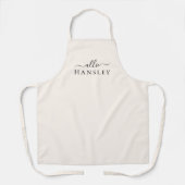 Tablier Crème d'ivoire Neutral Moderne Élégant Script (Recto)