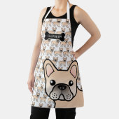 Tablier Crème French Bulldog mignonne Dessin & Nom (Insitu)