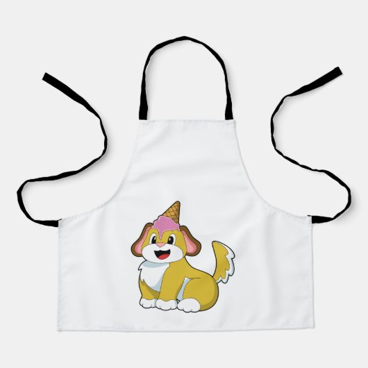 Tablier Crème glacée Chien avec gaufre (Recto)
