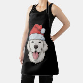 Tablier Crème Golden Retriever Lover Noël Santa Hat (Insitu)