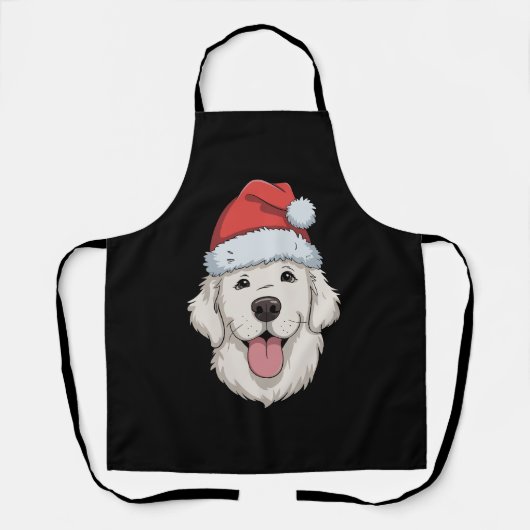 Tablier Crème Golden Retriever Lover Noël Santa Hat (Recto)