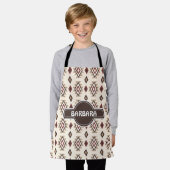 Tablier Crème gris ethnique Motif minimal (Porté)
