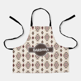 Tablier Crème gris ethnique Motif minimal