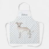 Tablier Crème Italien Greyhound Dessin Chien Avec Un Nom (Recto)