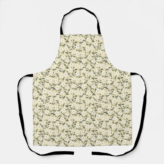 Tablier Crème jaune beurré Motif de marguerite de ferme mo (Recto)