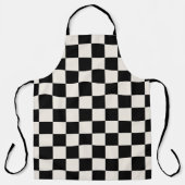 Tablier Crème noire en gras À damiers Motif (Recto)