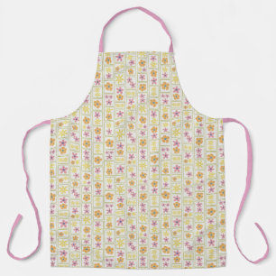Tablier Crème Rétro Fleurs Patchwork Grandes
