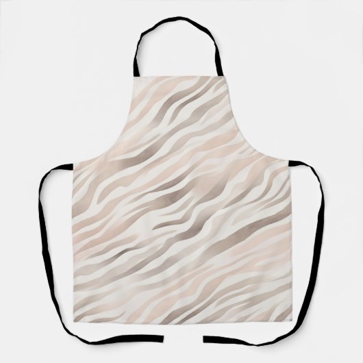 Tablier Crème rose Beige Zebra Poster de animal (Recto)