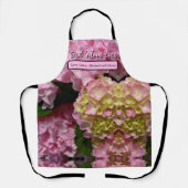 Tablier Crème rose Hydrangeas jaune rose floral pour Maman (Recto)