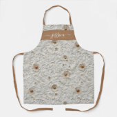 Tablier Crème rustique nom de script en cuir à outils (Recto)