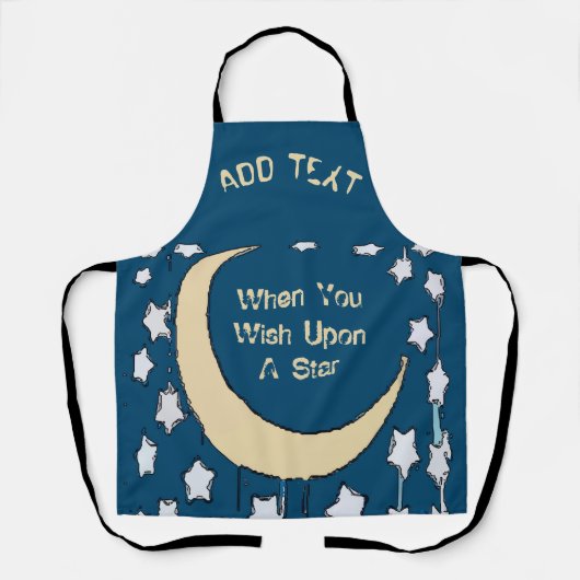 Tablier Crescent Moon Cartoon Design ajouter du texte, Apr (Recto)