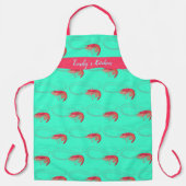Tablier Crevette rose de fruits de mer Personnalisée Turqu (Recto)
