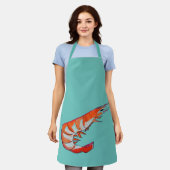 Tablier Crevettes à l'orange kitsch (Porté)