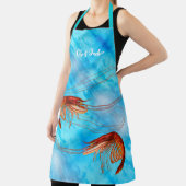 Tablier Crevettes fantaisie en bleu (Insitu)