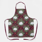 Tablier Crimson Lotus Elegance Motif - Le Lotus Blanc (Recto)