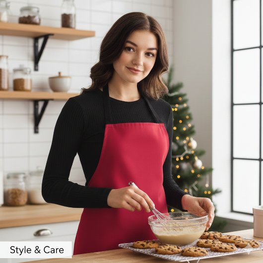 Tablier Crimson Red Kitchen Apron with Elegant Flair