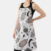 Tablier Cristaux, Lune, Étoiles, Design Chevauché. (Insitu)