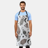 Tablier Cristaux, Lune, Étoiles, Design Chevauché. (Porté)