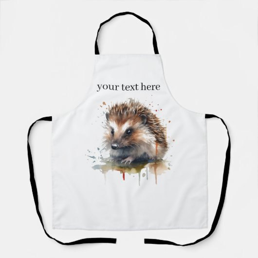 Tablier Critère confortable : Hérisson en aquarelle, perso (Recto)