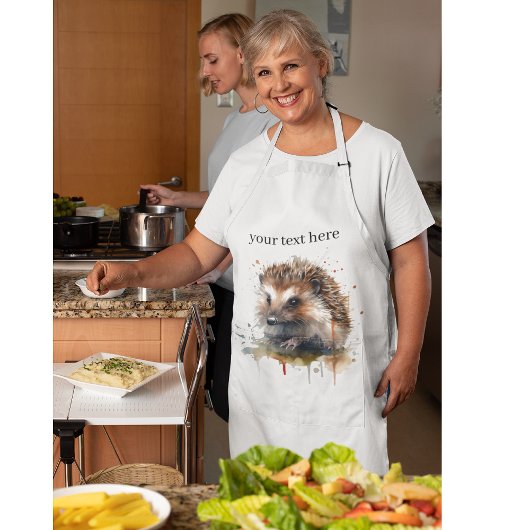 Tablier Critère confortable : Hérisson en aquarelle, perso