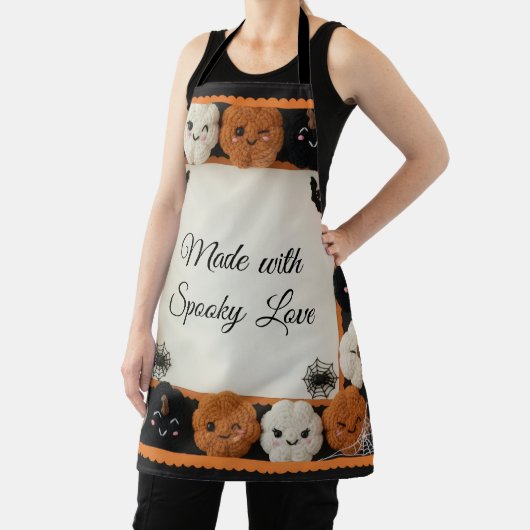 Tablier Crochet éffrayant Citrouille Halloween Apron (Insitu)