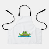 Tablier Crocodile à nager dans l'eau (Recto)