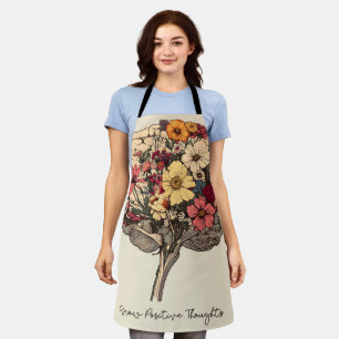 Tablier Croire Positive Cerveau Floral Style T-shirt