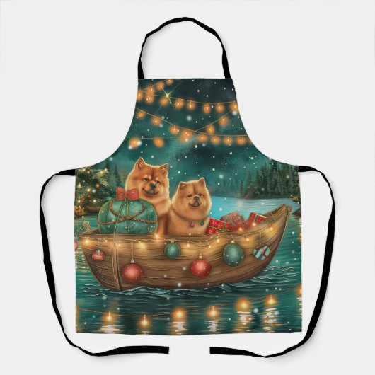 Tablier Croisière festive de Noël du Chow Chow (Recto)
