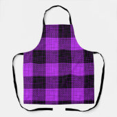 Tablier Croisillon noir violet à carreaux de buffle (Recto)