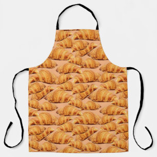 Tablier croissant d'or, motif sans couture de boulangerie.