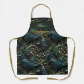 Tablier Croissant forestier enchanté vert brun personnalis (Recto)