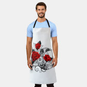 Tablier Croissant mécanique avec roses rouges (Porté)