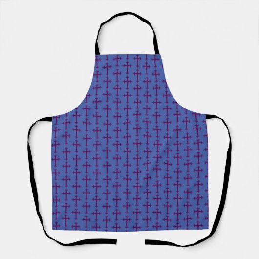 Tablier Croix chrétienne violette (Recto)