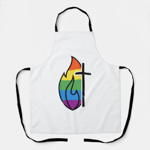 Tablier Croix de Flamme Arc-en-ciel Vintage Design Vectori