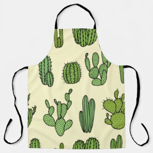 Tablier Croquis de Cactus : Élégance florale Vintage.