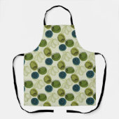 Tablier Croquis vert Olive Dessin Cuisine Motif (Recto)